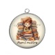 Pendentif Cabochon Argent - merci maître