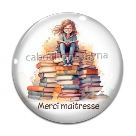 Cabochon Verre - merci maîtresse