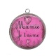 Pendentif Cabochon Argent - mamie je t'aime