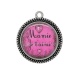 Pendentif Cabochon Argent - mamie je t'aime