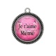 Pendentif Cabochon Argent - je t'aime mémé