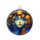 Pendentif Cabochon Argent - femme arbre de vie