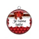 Pendentif Cabochon Argent - je t'aime tatie