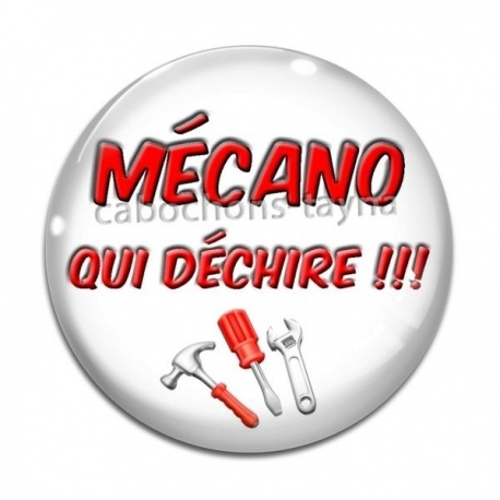 Cabochon Verre - mécano qui déchire