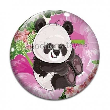 Cabochon Verre - panda