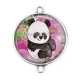 Connecteur Cabochon Argent - panda