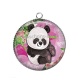Pendentif Cabochon Argent - panda