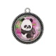 Pendentif Cabochon Argent - panda