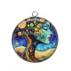 Pendentif Cabochon Argent -  femme arbre de vie