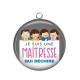 Pendentif Cabochon Argent - je suis une maîtresse qui déchire