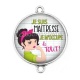 Connecteur Cabochon Argent - je suis une maîtresse je m'occupe de tout