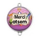 Connecteur Cabochon Argent - merci atsem