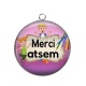 Pendentif Cabochon Argent - merci atsem