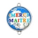 Connecteur Cabochon Argent - merci maître