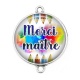 Connecteur Cabochon Argent - merci maître