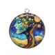 Pendentif Cabochon Argent -  femme arbre de vie