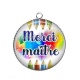 Pendentif Cabochon Argent - merci maître
