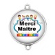 Connecteur Cabochon Argent - merci maître