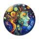 Cabochon Verre -  femme arbre de vie