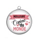 Pendentif Cabochon Argent - meilleure copine du monde