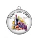 Pendentif Cabochon Argent - super viticulteur 