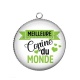 Pendentif Cabochon Argent - meilleure copine du monde