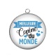 Pendentif Cabochon Argent - meilleure copine du monde