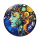 Cabochon Verre -  femme arbre de vie