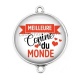 Connecteur Cabochon Argent - meilleure copine du monde