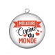 Pendentif Cabochon Argent - meilleure copine du monde
