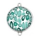 Connecteur Cabochon Argent - fond année 70