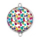Connecteur Cabochon Argent - carreaux