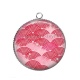 Pendentif Cabochon Argent - fond style chinois