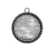 Pendentif Cabochon Argent -  fond style chinois