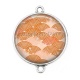 Connecteur Cabochon Argent -  fond style chinois