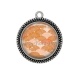 Pendentif Cabochon Argent -  fond style chinois