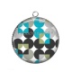 Pendentif Cabochon Argent - rond année 80