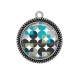 Pendentif Cabochon Argent - rond année 80