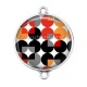 Connecteur Cabochon Argent -  rond année 80