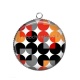 Pendentif Cabochon Argent -  rond année 80
