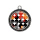 Pendentif Cabochon Argent -  rond année 80
