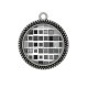 Pendentif Cabochon Argent - carreaux ton gris