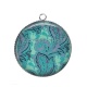 Pendentif Cabochon Argent -  tissus