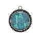 Pendentif Cabochon Argent -  tissus