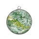 Pendentif Cabochon Argent - feuille 