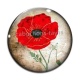 Cabochon Verre - coquelicot