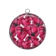 Pendentif Cabochon Argent - coquelicot