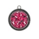 Pendentif Cabochon Argent - coquelicot