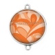 Connecteur Cabochon Argent - fond rétro