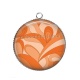 Pendentif Cabochon Argent - fond rétro
